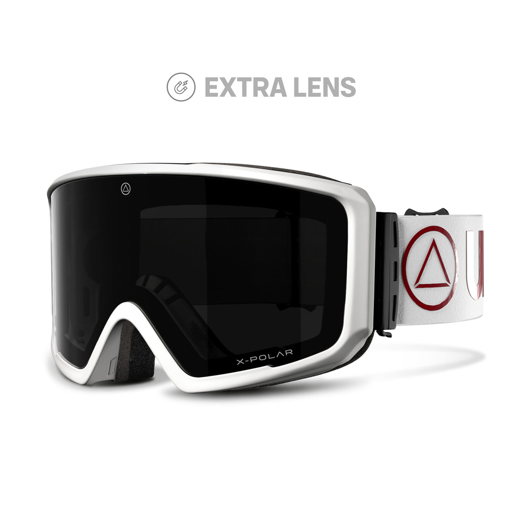 Uller Ski- und Snowboardbrille mit austauschbaren Magnetgläsern The Wall  White für Damen und Herren – Skibrillen und Skibrillen – ULLER