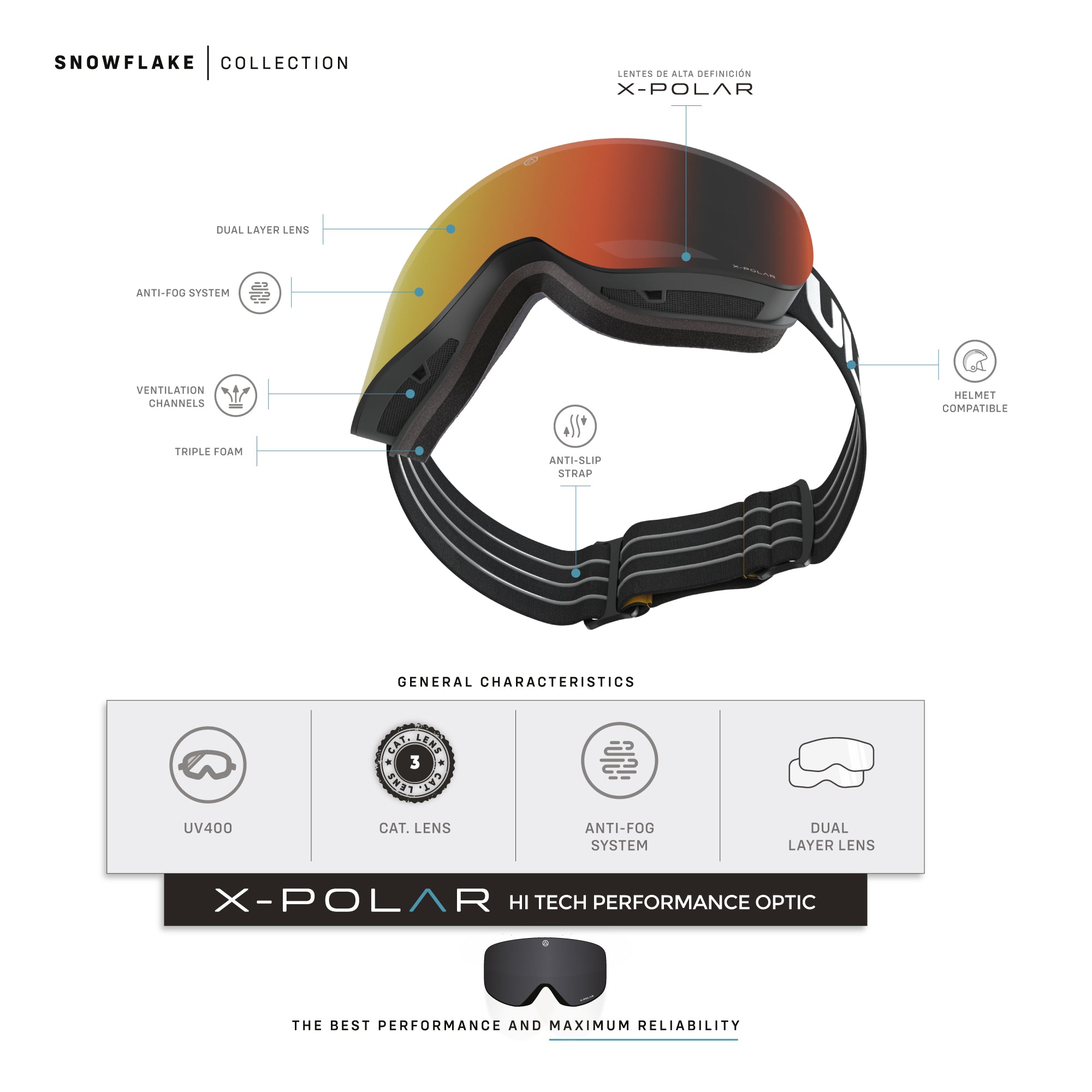 Flocon de neige Noir / Jaune