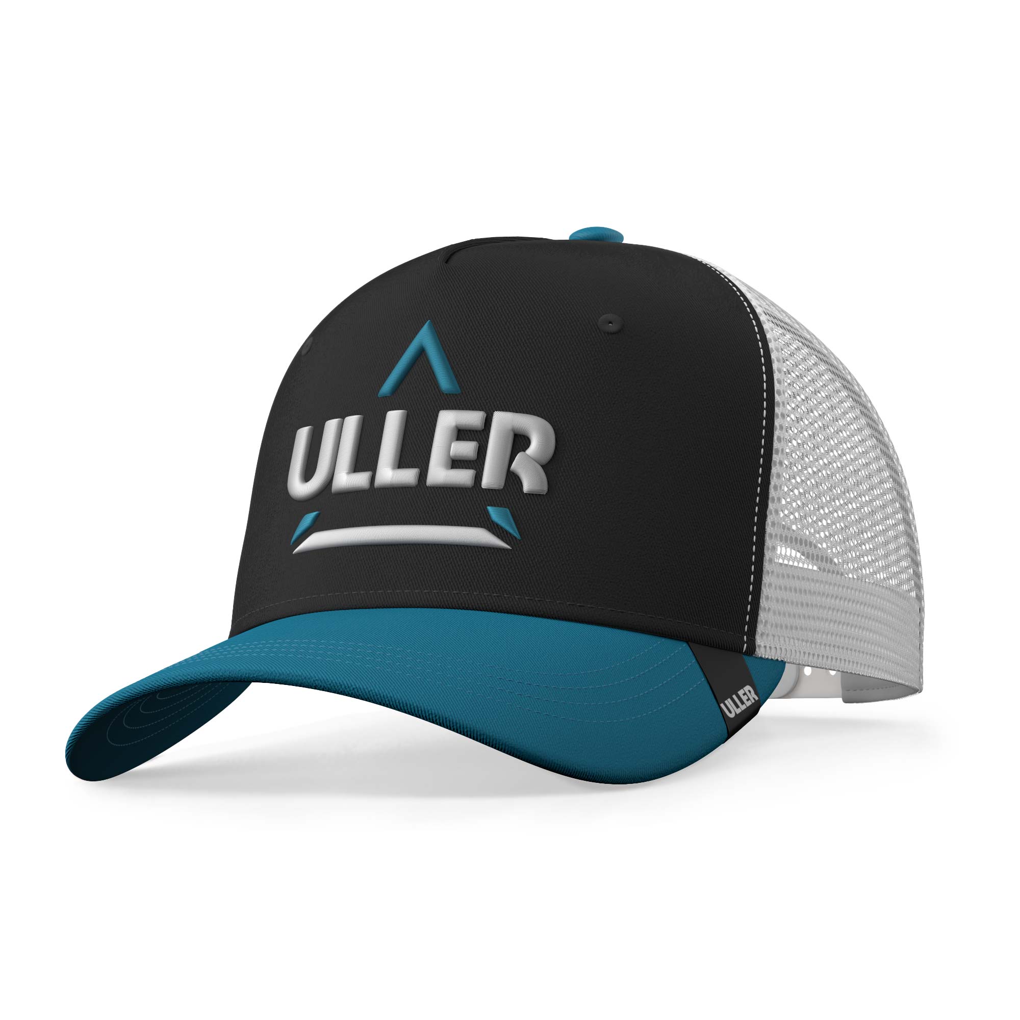 Gorra trucker deportiva unisex para hombre y mujer Orbital Black / White / Blue