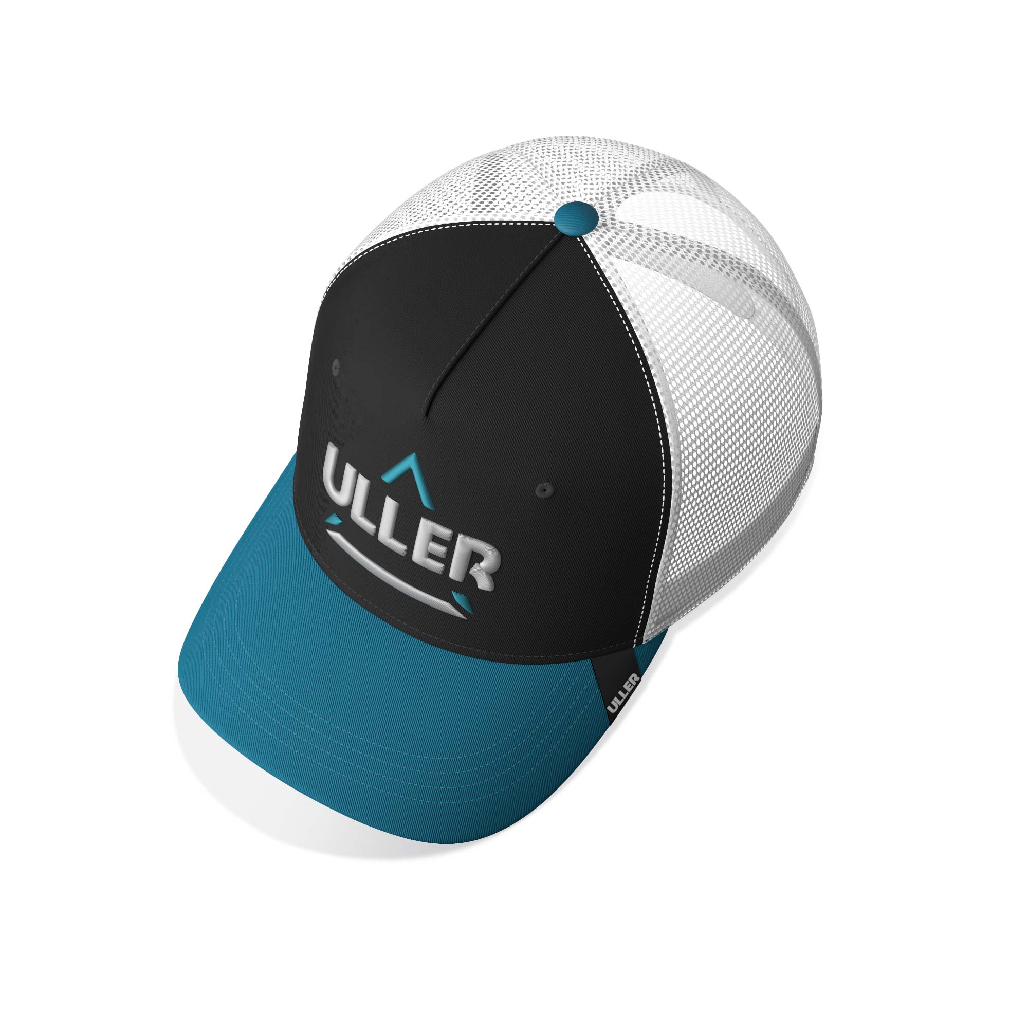 Gorra trucker deportiva unisex para hombre y mujer Orbital Black / White / Blue